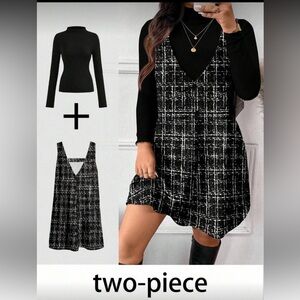 SHEIN Black and White Two-Piece Dress